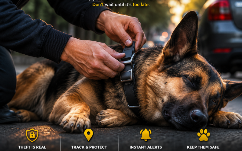 Anti-theft dog collar India - PAHI smart collar theft protection